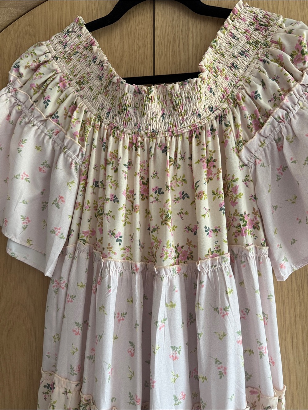 River Island Pink Floral Midi Tiered Dress - Picture 2 of 4